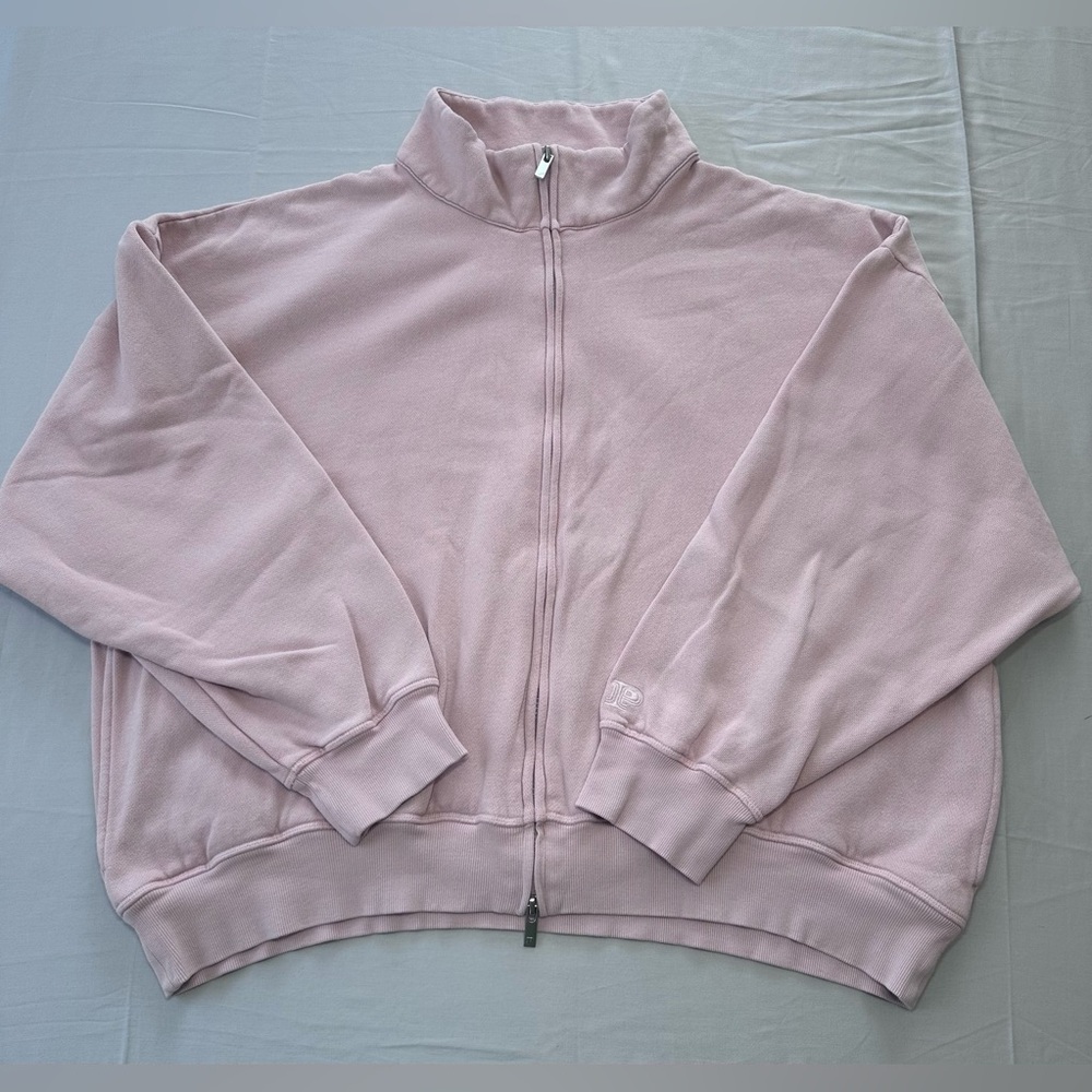 PINK Victoria's Secret Ivy Fleece Full-Zip Sweatshirt Light Pink Size XL